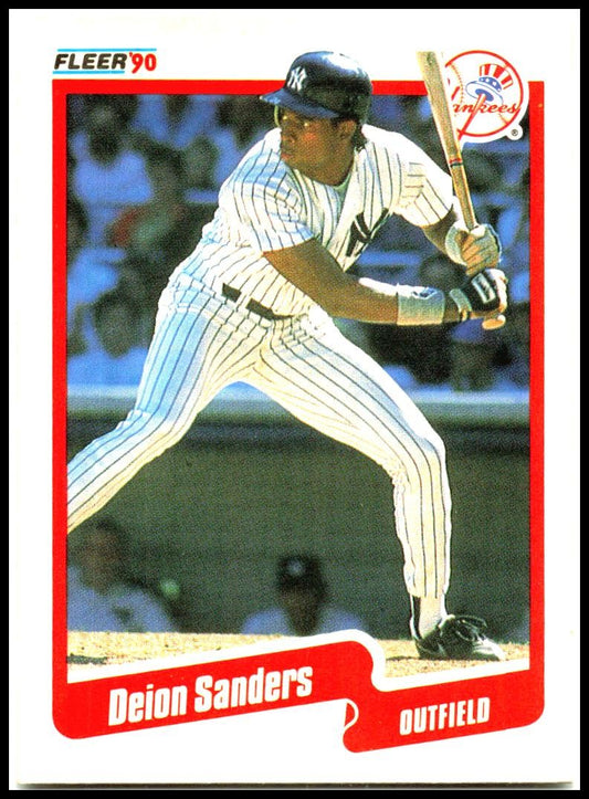 1990 Fleer #454b Deion Sanders New York Yankees