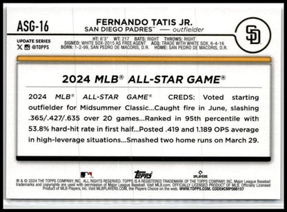 2024 Topps Chrome Update #ASGC-16 Fernando Tatis Jr. San Diego Padres