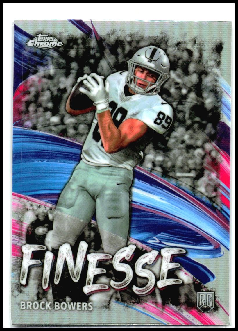 2024 Topps Chrome Finesse Refractor #F-8 Brock Bowers Las Vegas Raiders