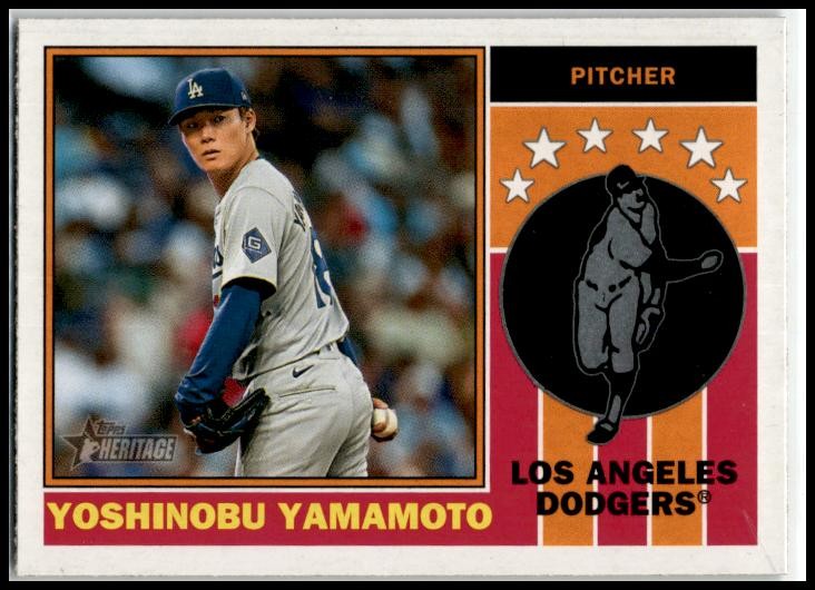 2025 Topps Heritage #76PI-18 Yoshinobu Yamamoto Dodgers