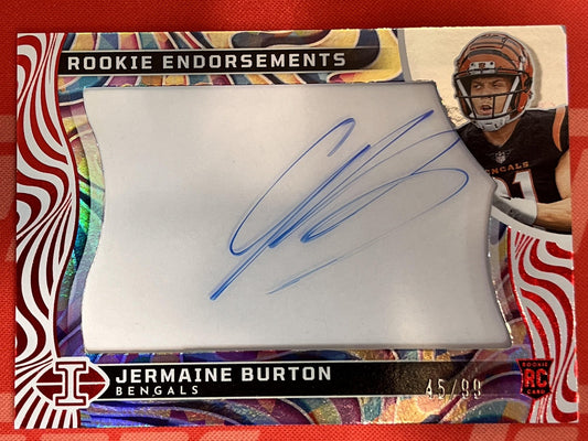 2024 Illusions Rookie Endorsements Red #RE-JBN Jermaine Burton Auto Bengals