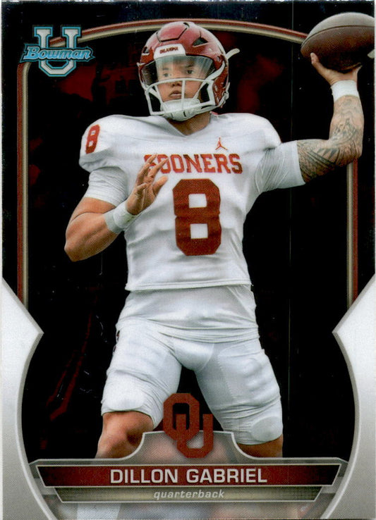 2022 Bowman University Chrome #12 Dillon Gabriel Oklahoma Sooners