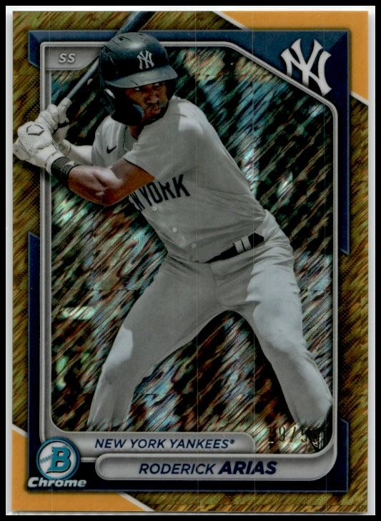 2024 Bowman Chrome Prospects Gold Shimmer #BCP-100 Roderick Arias Yankees