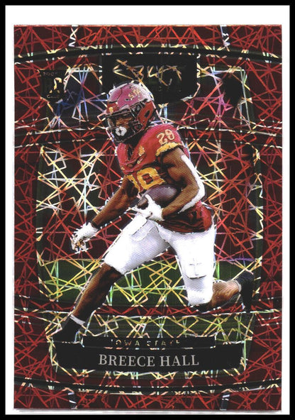 Breece Hall #12 2022 Panini Select Draft Picks Red Lazer Prizm