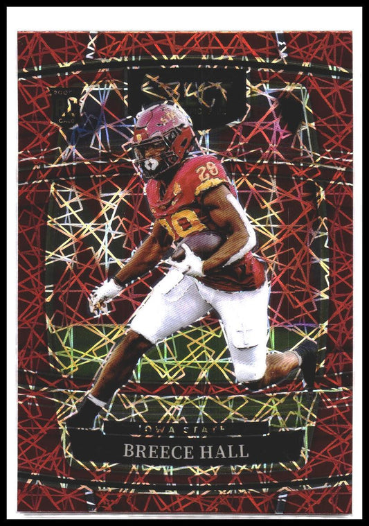 Breece Hall #12 2022 Panini Select Draft Picks Red Lazer Prizm