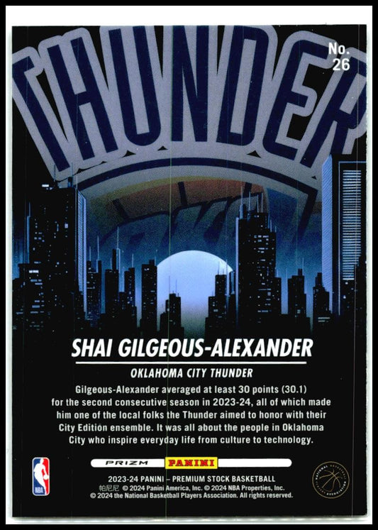 2023-24 Hoops Premium Stock City Edition Silver #26 Shai Gilgeous-Alexander