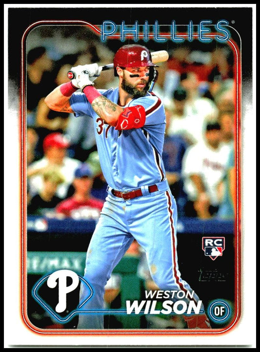 2024 Topps #658 Weston Wilson Rookie Philadelphia Phillies
