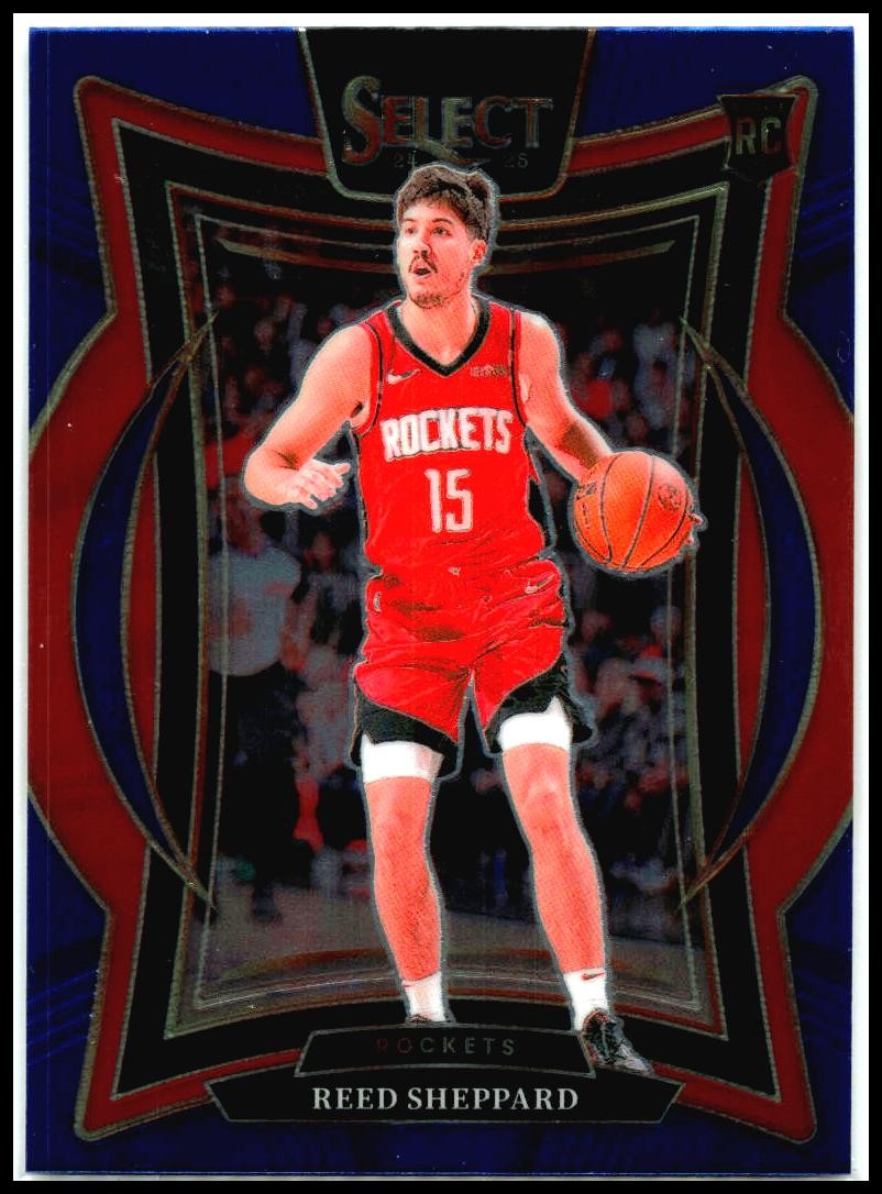 2024-25 Panini Select Blue #68 Reed Sheppard Rookie Houston Rockets