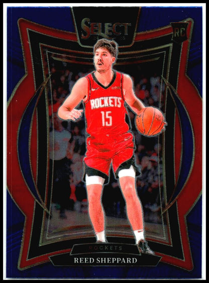 2024-25 Panini Select Blue #68 Reed Sheppard Rookie Houston Rockets