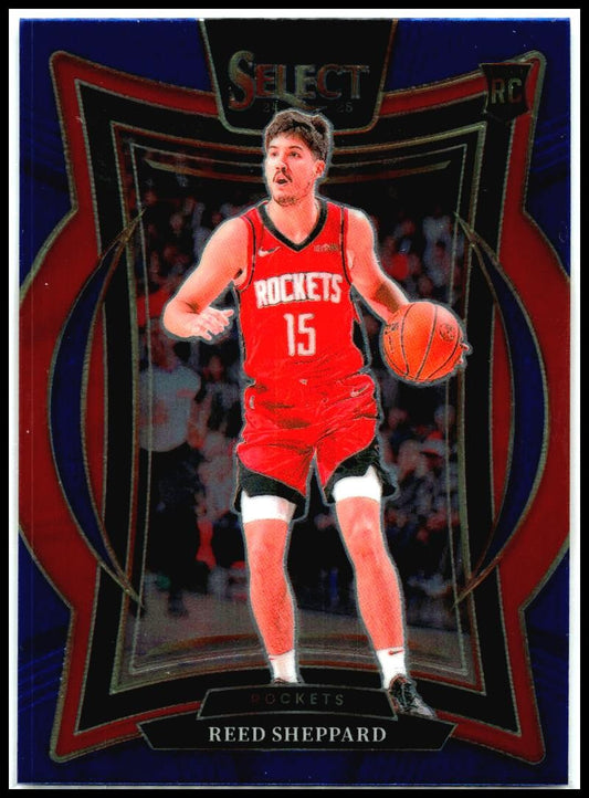 2024-25 Panini Select Blue #68 Reed Sheppard Rookie Houston Rockets