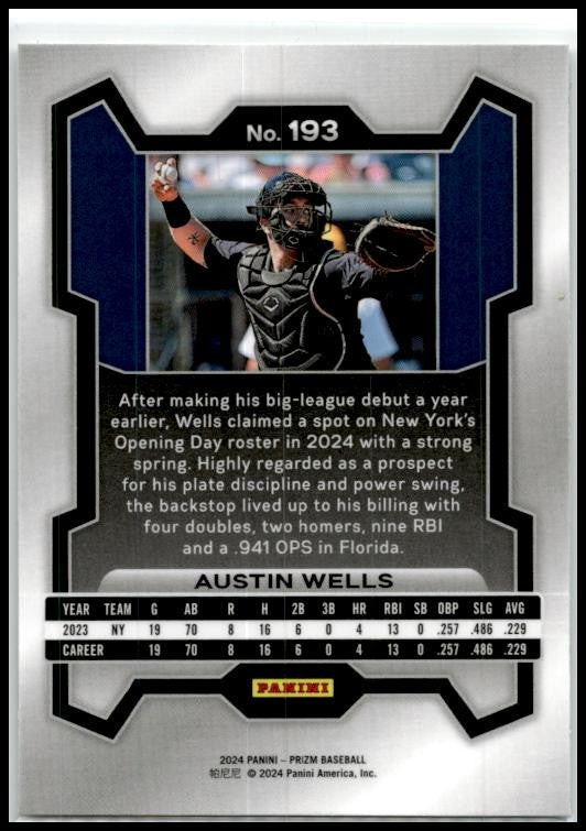2024 Panini Prizm #193 Austin Wells New York Yankees