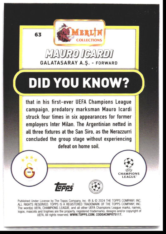 2023-24 Merlin UEFA Club Competitions #63 Mauro Icardi