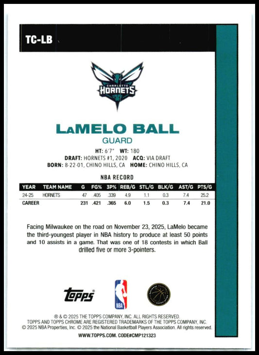 2025-26 Topps 1980-81 Blue Mojo Refractor #TC-LB LaMelo Ball Hornets