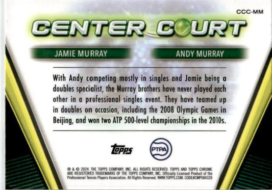 2024 Topps Chrome Center Court #CCC-MM Andy Murray / Jamie Murray