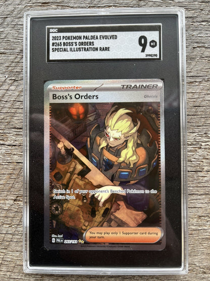 Paldea Evolved 265/193  Boss's Orders Alt Art Special Illustration Rare SGC 9