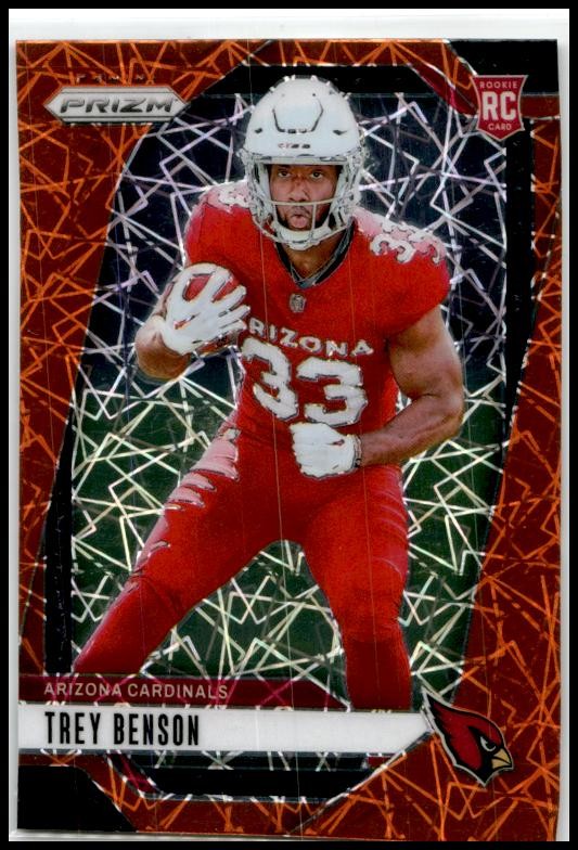 2024 Panini Prizm Orange Lazer #392 Trey Benson Rookie Arizona Cardinals