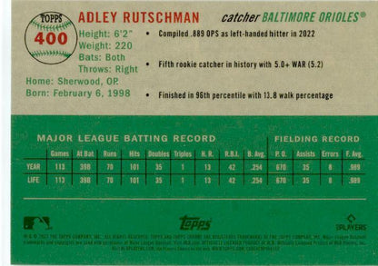 2023 Topps Chrome Platinum Anniversary #400 Adley Rutschman Rookie Orioles
