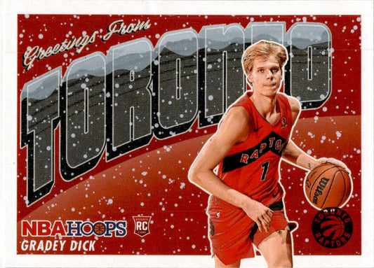 2023-24 Hoops Winter Rookie Greetings #11 Gradey Dick Toronto Raptors