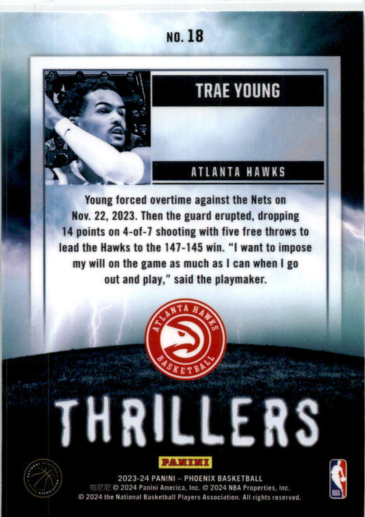 2023-24 Panini Phoenix Thrillers #18 Trae Young Atlanta Hawks