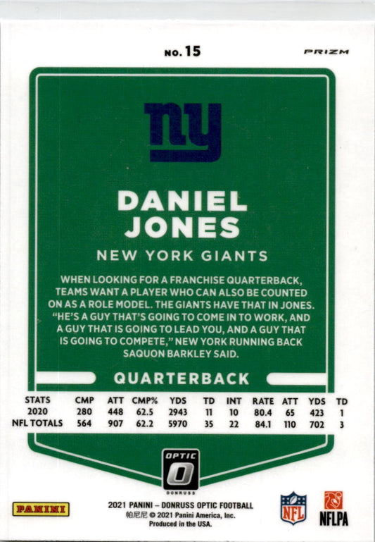 2021 Donruss Optic Stars #15 Daniel Jones New York Giants
