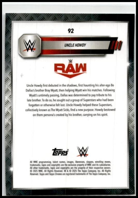 2025 Topps Chrome WWE Speckle Refractor #92 Uncle Howdy #/249
