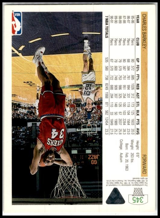 1991-92 Upper Deck #345 Charles Barkley Philadelphia 76ers