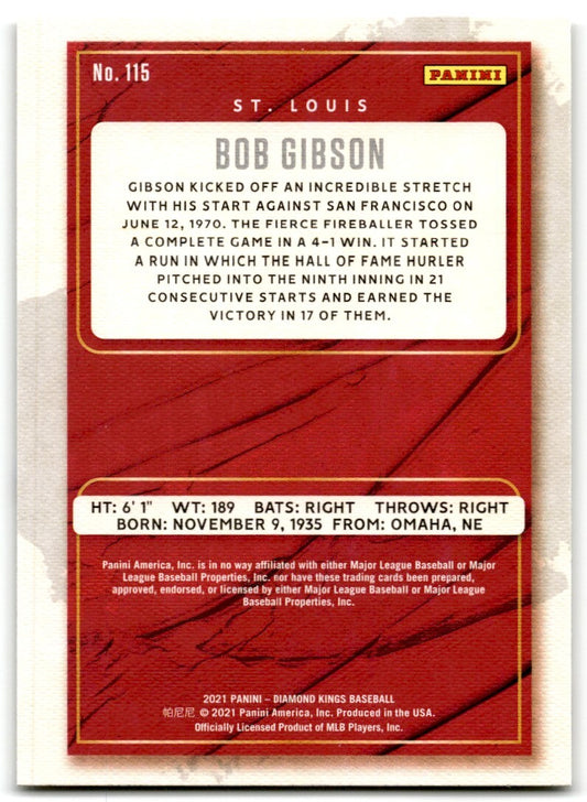 2021 Panini Diamond Kings Bob Gibson St. Louis Cardinals #115