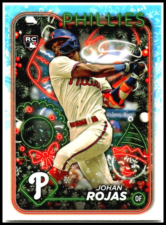 2024 Topps Holiday #H180 Johan Rojas Rookie Philadelphia Phillies