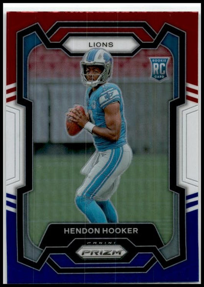 2023 Panini Prizm Red White and Blue #329 Hendon Hooker Detroit Lions