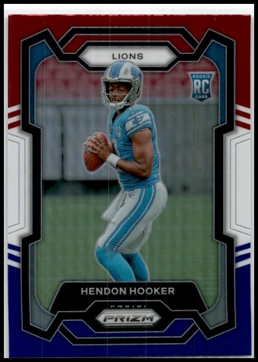 2023 Panini Prizm Red White and Blue #329 Hendon Hooker Detroit Lions