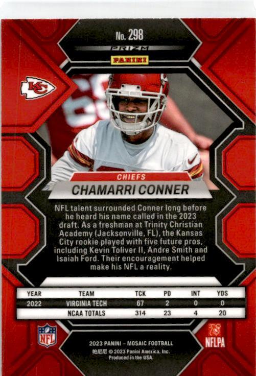 2023 Panini Mosaic Reactive Blue Mosaic #298 Chamarri Conner Rookie Chiefs