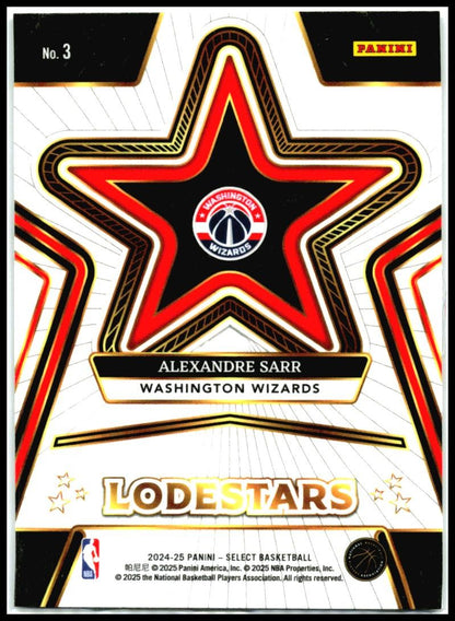 2024-25 Panini Select Lodestars #3 Alexandre Sarr Wizards