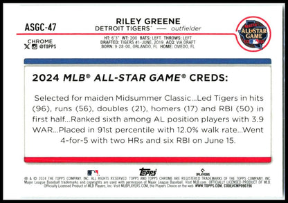 2024 Topps Chrome 2024 All Star Game Chrome #ASGC-47 Riley Greene Tigers
