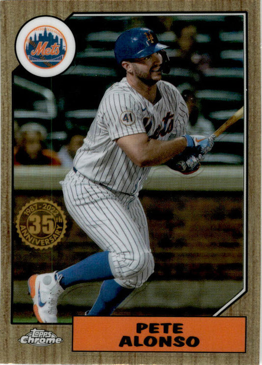 2022 Topps Chrome #87BC-10 Pete Alonso 1987 Topps Baseball New York Mets
