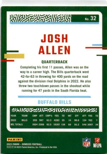 2023 Donruss #32 Josh Allen Buffalo Bills