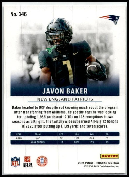 2024 Panini Prestige Hyper Xtra Points #346 Javon Baker Rookie Patriots