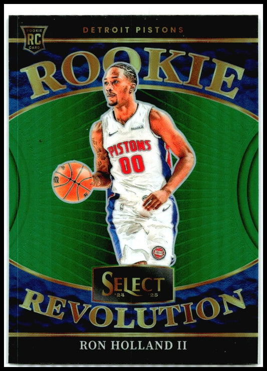 2024-25 Panini Select Rookie Revolution Green Prizms #18 Ron Holland II Pistons