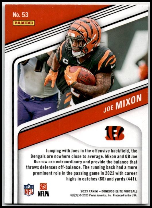 2023 Donruss Elite #53 Joe Mixon Cincinnati Bengals