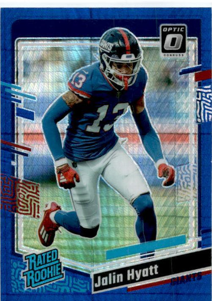 2023 Donruss Optic Hyper Blue #279 Jalin Hyatt New York Giants