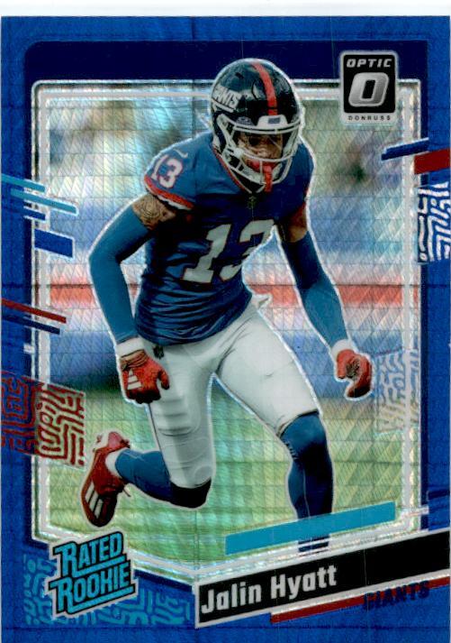 2023 Donruss Optic Hyper Blue #279 Jalin Hyatt New York Giants