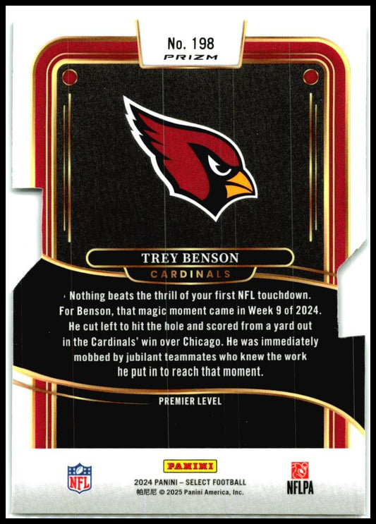 2024 Select Silver Prizm Die Cut #198 Trey Benson Rookie Arizona