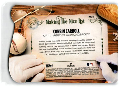 2024 Topps Holiday Making the Nice List #MNL-11 Corbin Carroll Diamondbacks
