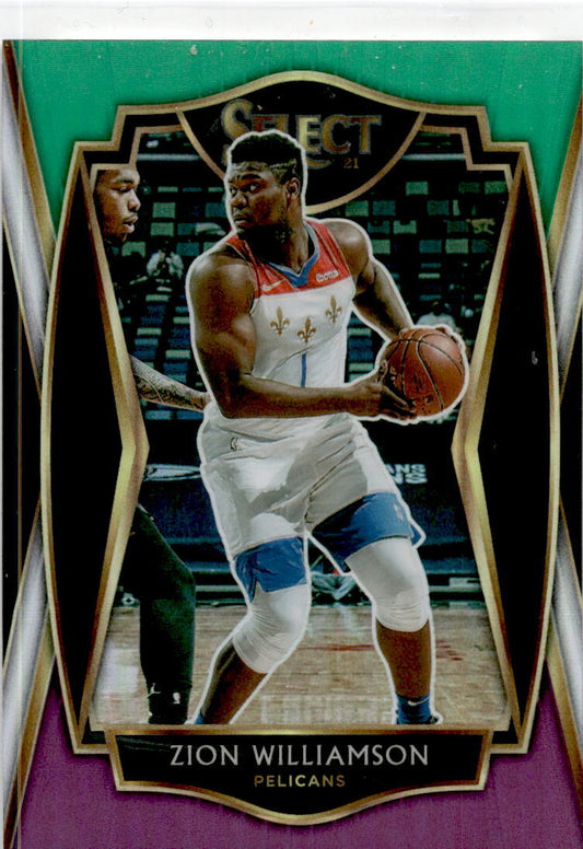 2020 Select Green White Purple Prizm #126 Zion Williamson New Orleans Pelicans