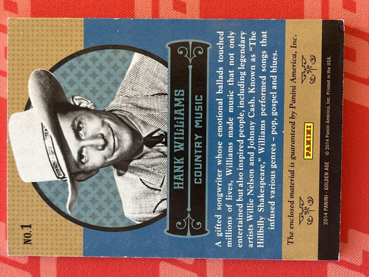 2014 Panini Golden Age Legends of Music Memorabilia #1 Hank Williams