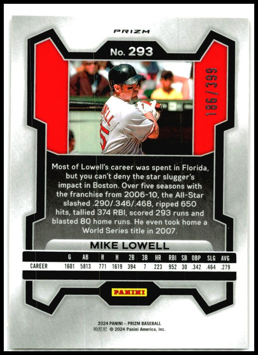 2024 Panini Prizm Orange Pulsar Prizms #293 Mike Lowell #/399 Boston Red Sox