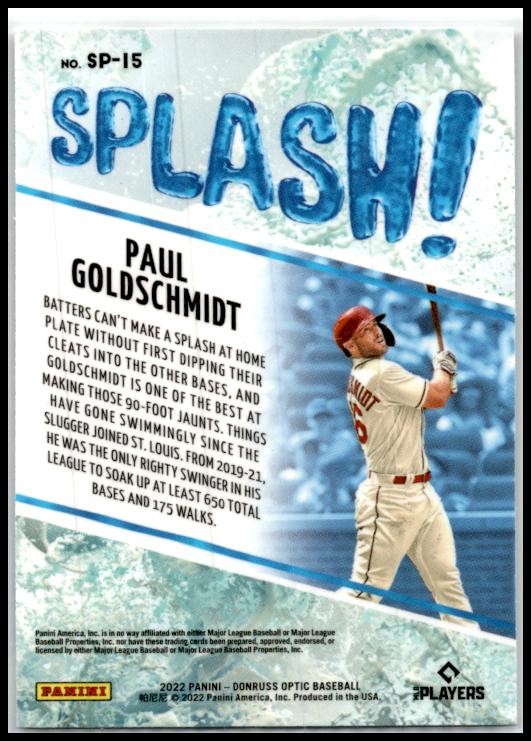 2022 Donruss Optic Splash #SP-15 Paul Goldschmidt St. Louis Cardinals