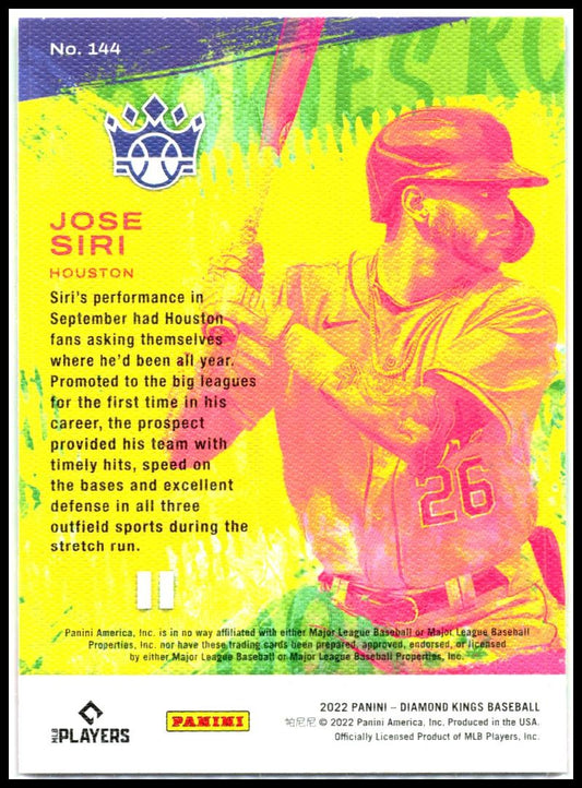 2022 Panini Diamond Kings Framed Gray #144 Jose Siri Rookie Houston Astros