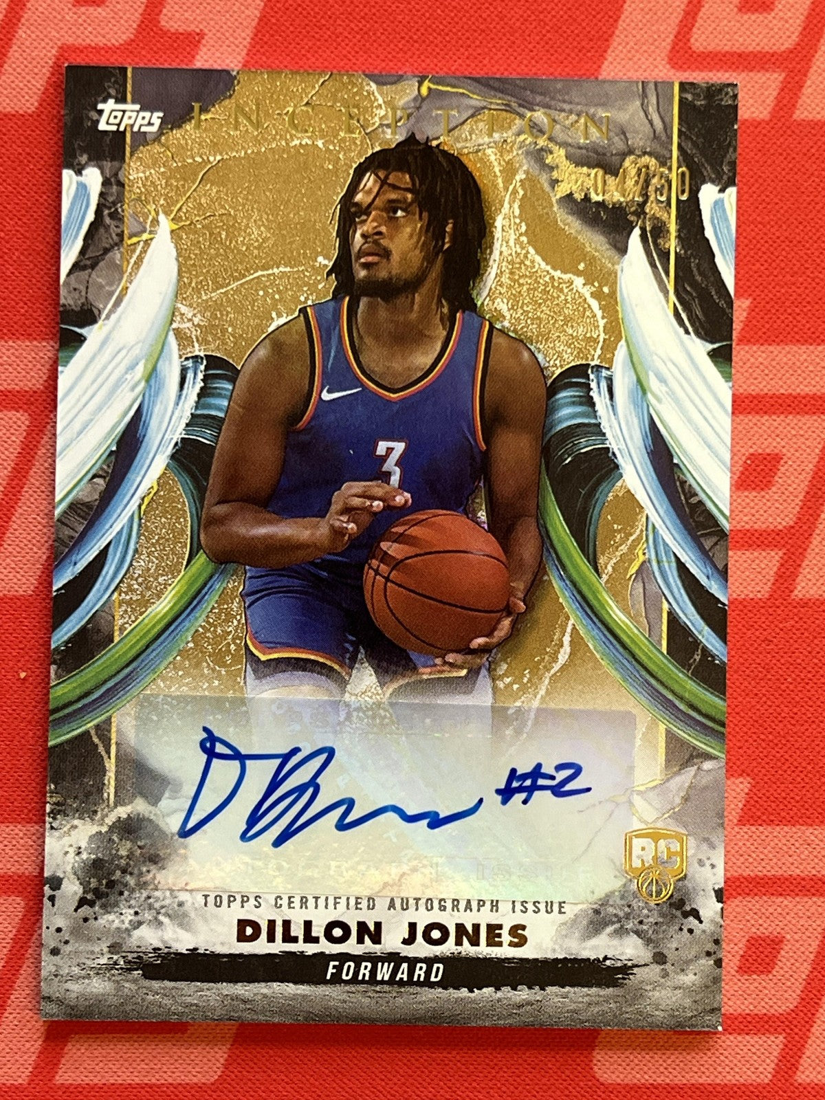 2024-25 Topps Inception Autograph Gold /50 ##RA-DJ Dillon Jones