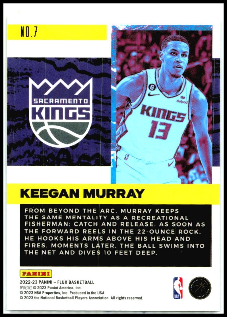 2022-23 Panini Flux Freshman Year #7 Keegan Murray Sacramento Kings