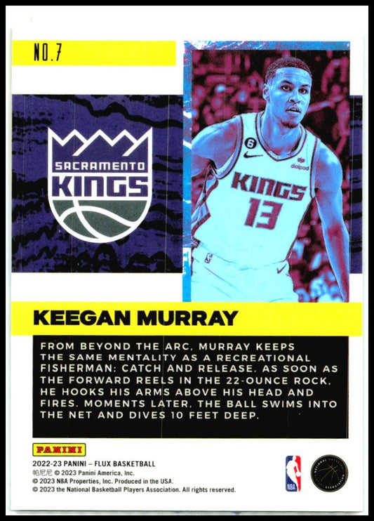 2022-23 Panini Flux Freshman Year #7 Keegan Murray Sacramento Kings